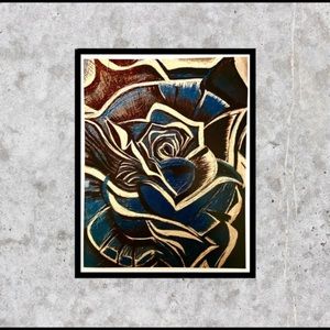 RESTOCKED - 11x14 Dark Blue Rose Lustre Gloss Art Print